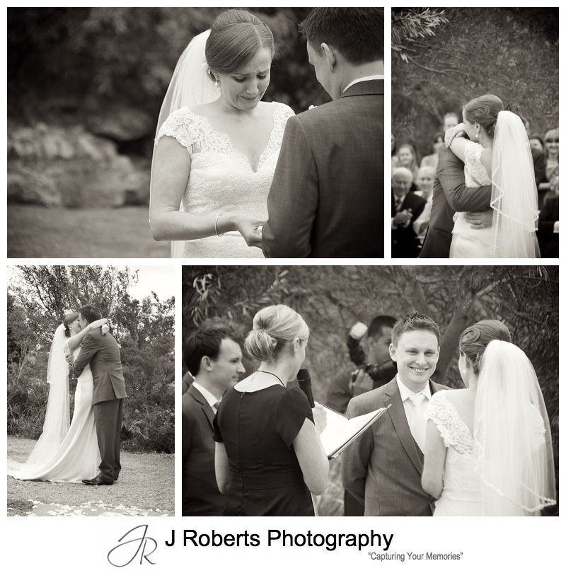 Bride and groom during wedding ceremony - sydney wedding photography 